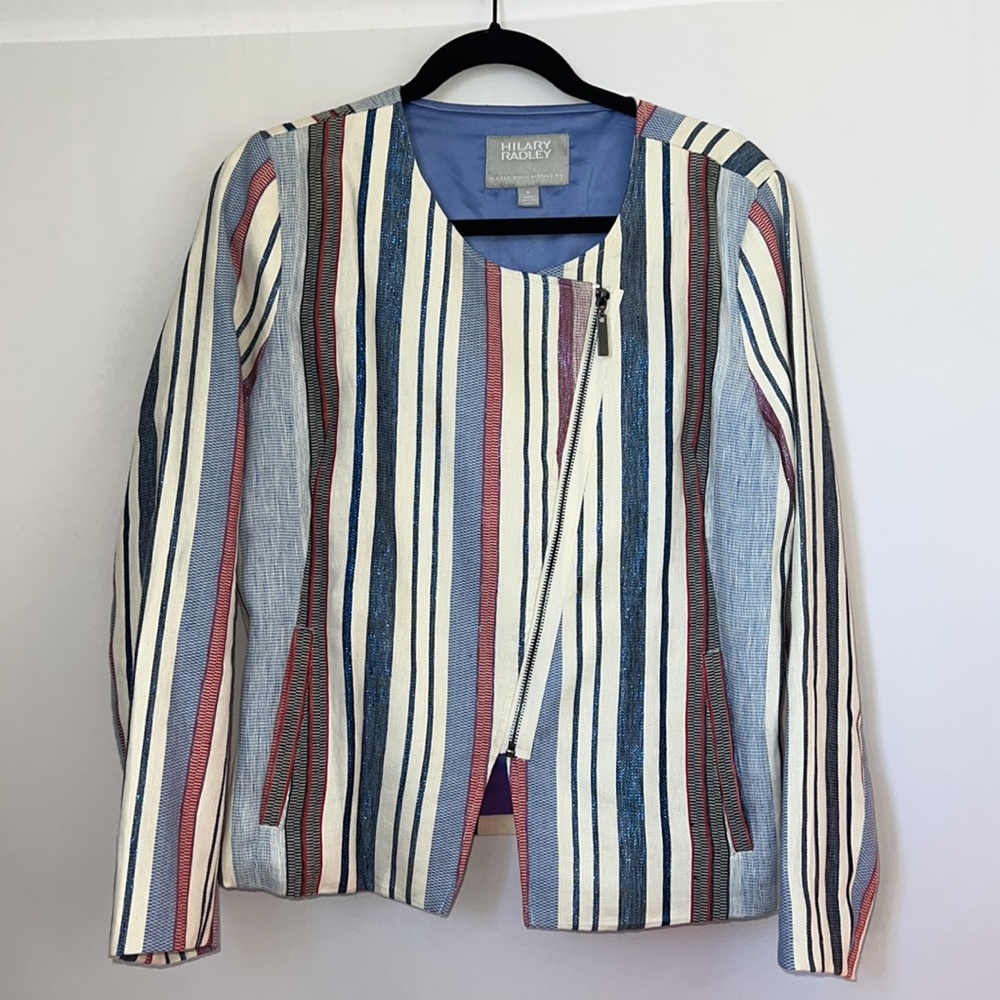 Hilary Radley for Katherine Barcley Multi striped blazer in new condition.